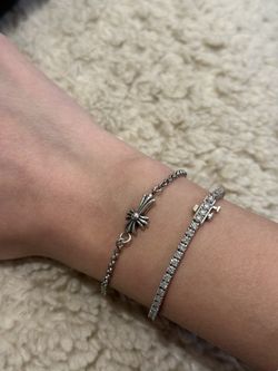 925 Silver Cross Chrome Bracelet