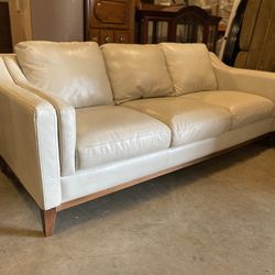 ITALIA Cream Leather Sofa