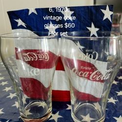 New Vintage Set of 6 Coke/Coca-cola Glasses