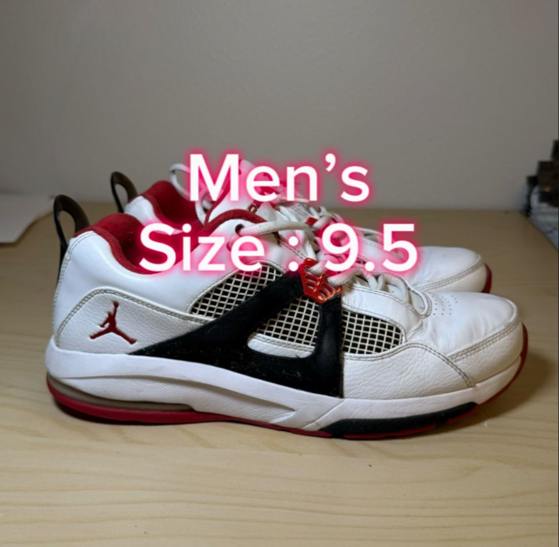 RARE! NIKE AIR JORDAN TRUNNER Q4 WHITE VARSITY RED 343408-162 SHOES SIZE 9.5