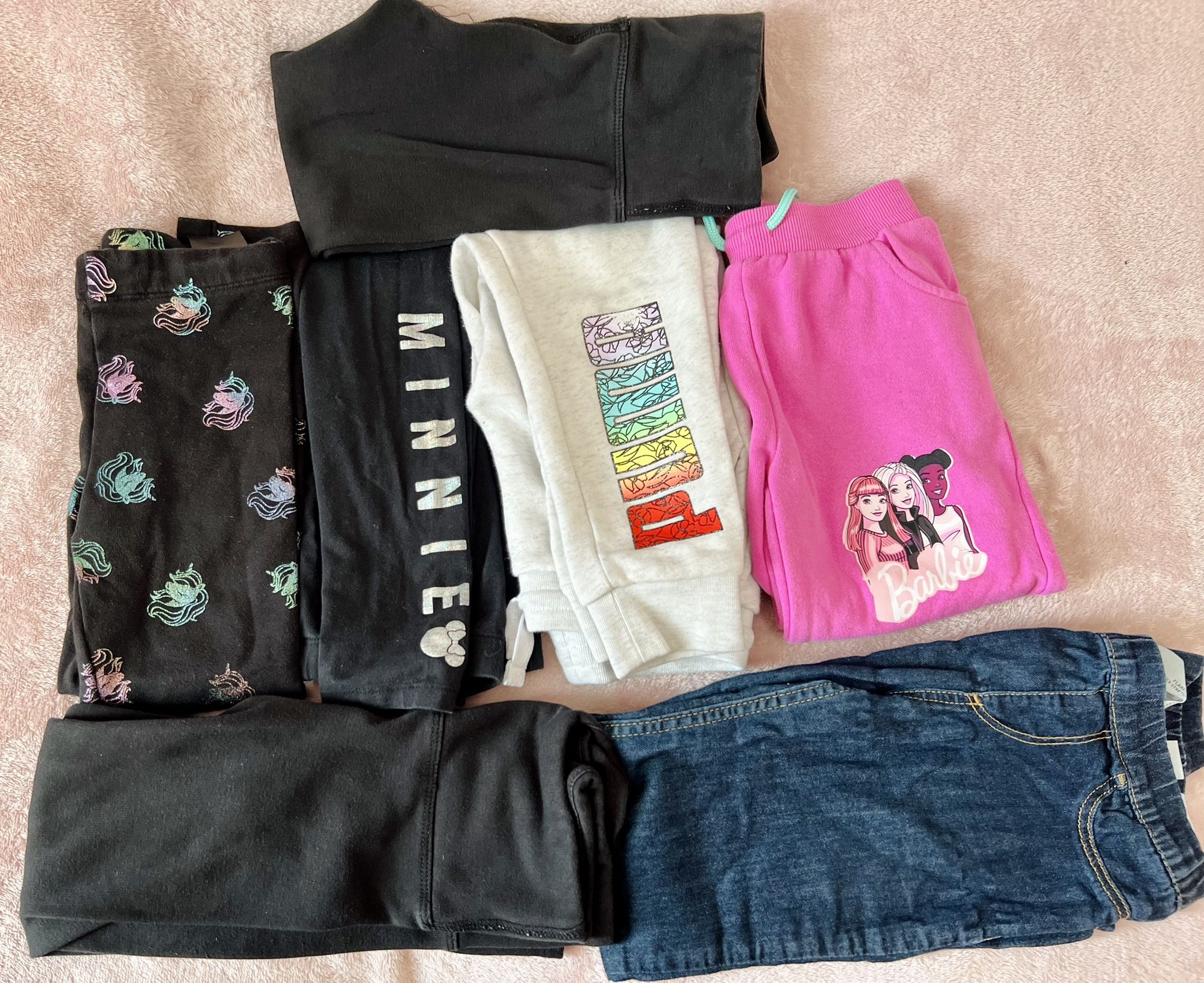 Bundle of Girls Fleece Lined Pants and Denim Size 5/6