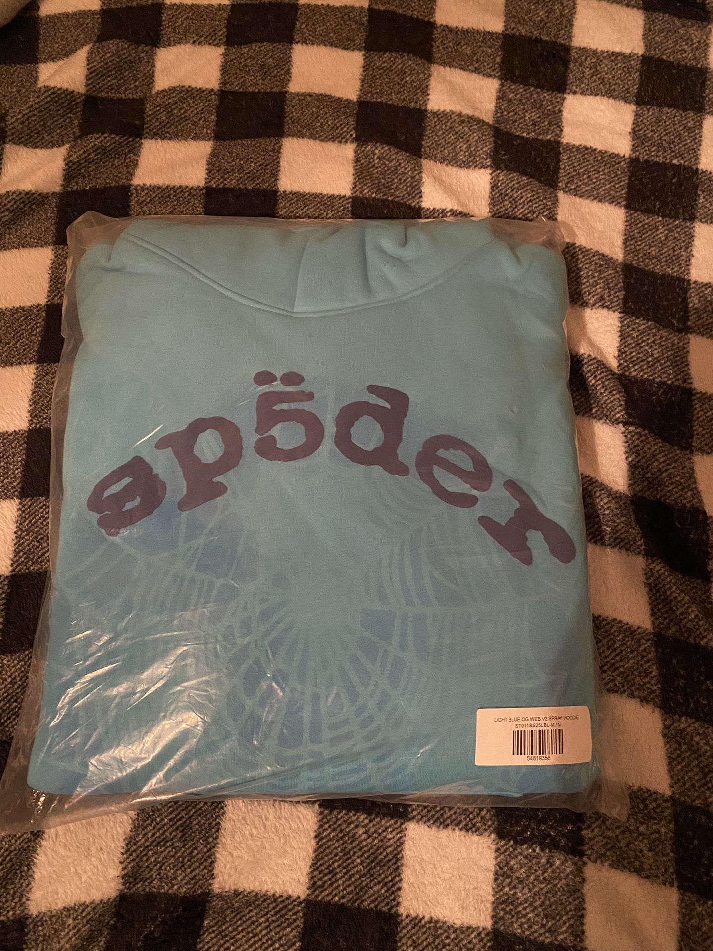 LIGHT BLUE OG WEB V2SPIDER HOODIE