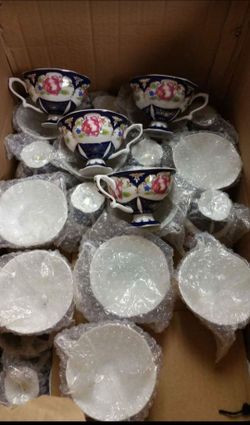 Tea Cup / Coffee Cup _ porcelain _ $2 = 1 CUP ( NEW ) **CUPS ONLY -  NO SAUCERS** blue / pink / gold