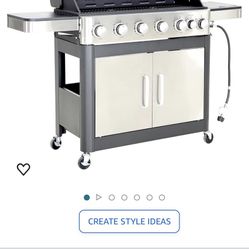 7 Burners Propane Gas BBQ Grill with Side Burner and Porcelain-Enameled Cast Iron Grates 65,800 BTU Stainless Steel Outdoor Cooking Kitchen and Patio 