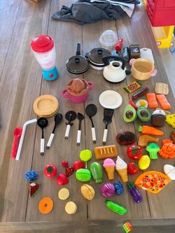 Kids Play Kitchen Toy Food and Cookware Set