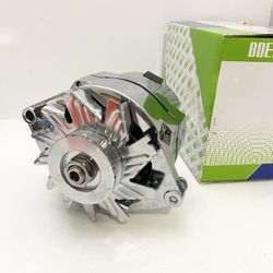 Chrome 1 Wire GM Alternator 100 Amp New Self Exciting High Output One wire Compa