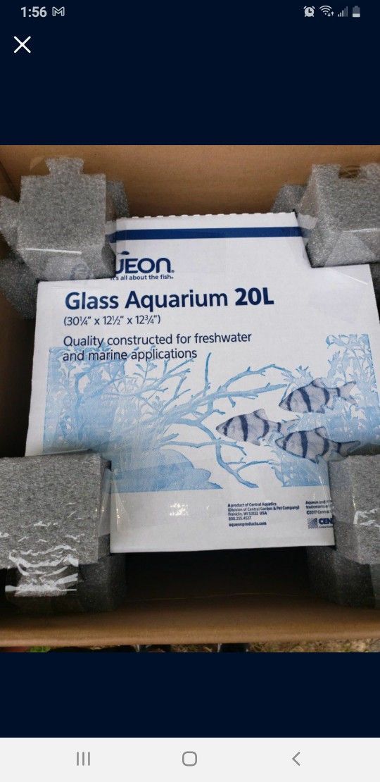 Brand New 20 Long 30 L 12 W 12 H Glass Aquarium