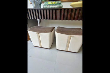Modern Upholstered Ottoman Set – Set of 2