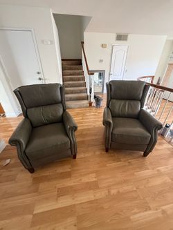 Nice grey leather reclining chairs
