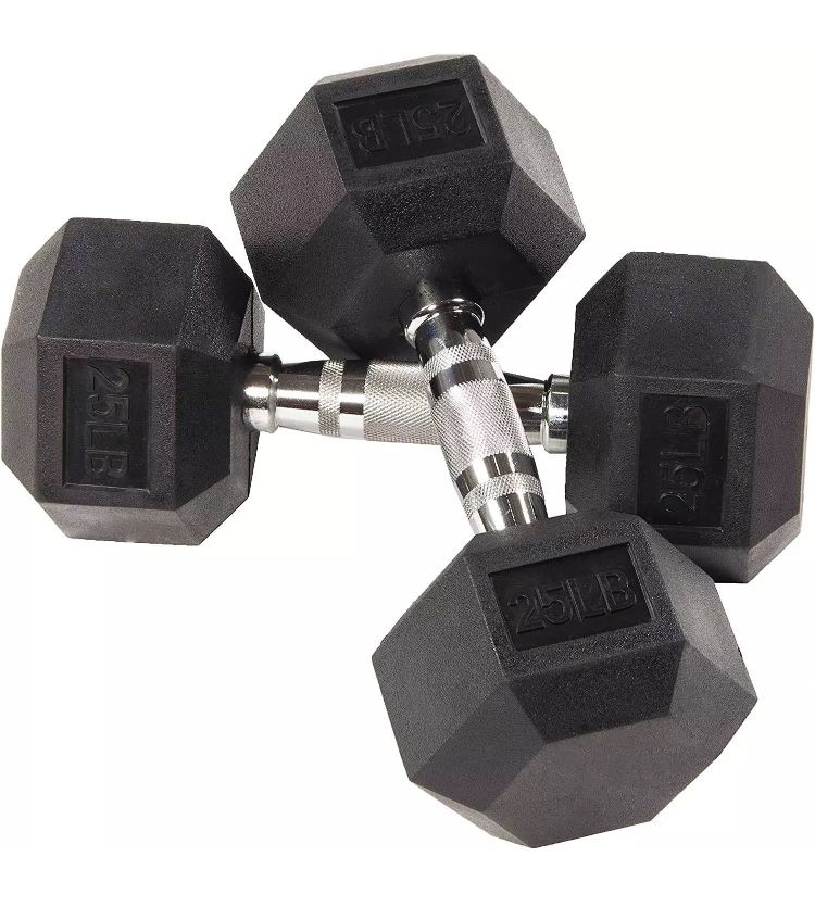 Dumbbells Rubber Encased Hex Hand Weights | All-Purpose, Home, Gym, Office, Exer