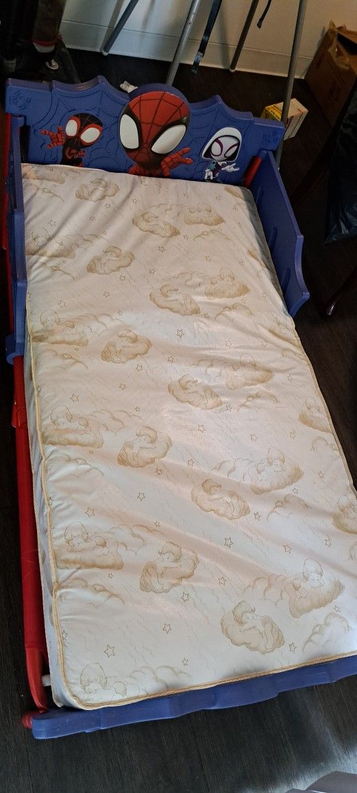 Spidey Bed Frame And Toddler Size Mattress