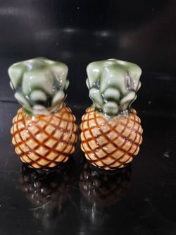 Grassland Roads Mini Pineapple Salt And Pepper Shakers. New Condition. Open Box. Never Used. Just Under 2” High