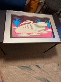 Vintage Art Deco Style Swan Framed Print