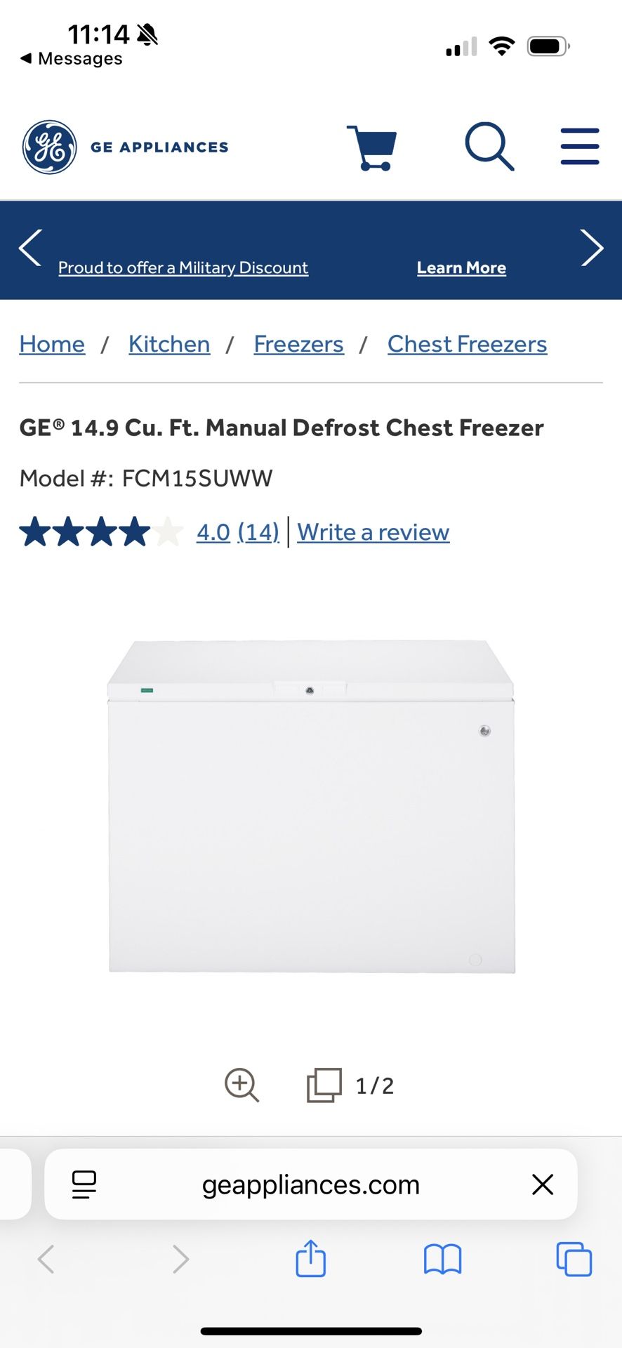 GE Large commercial Freezer Chest