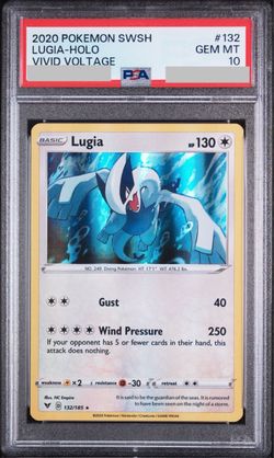 Lugia PSA 10 Holo Foil #132 Vivid Voltage 2020 Pokemon TCG Sword And Shield Rare Booster Box Packs Promo One Piece OP
