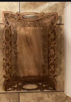 Carved Wood Decorative Serving Tray