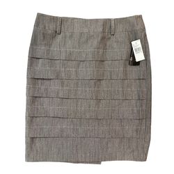 NWT AGB Size 4 Pencil Straight Skirt Brown Lined Knee Length Career Office NEW