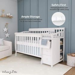 Baby Crib And Drawer "DREAM ON ME"