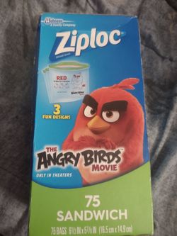 Ziploc Angry Birds print sandwich bags