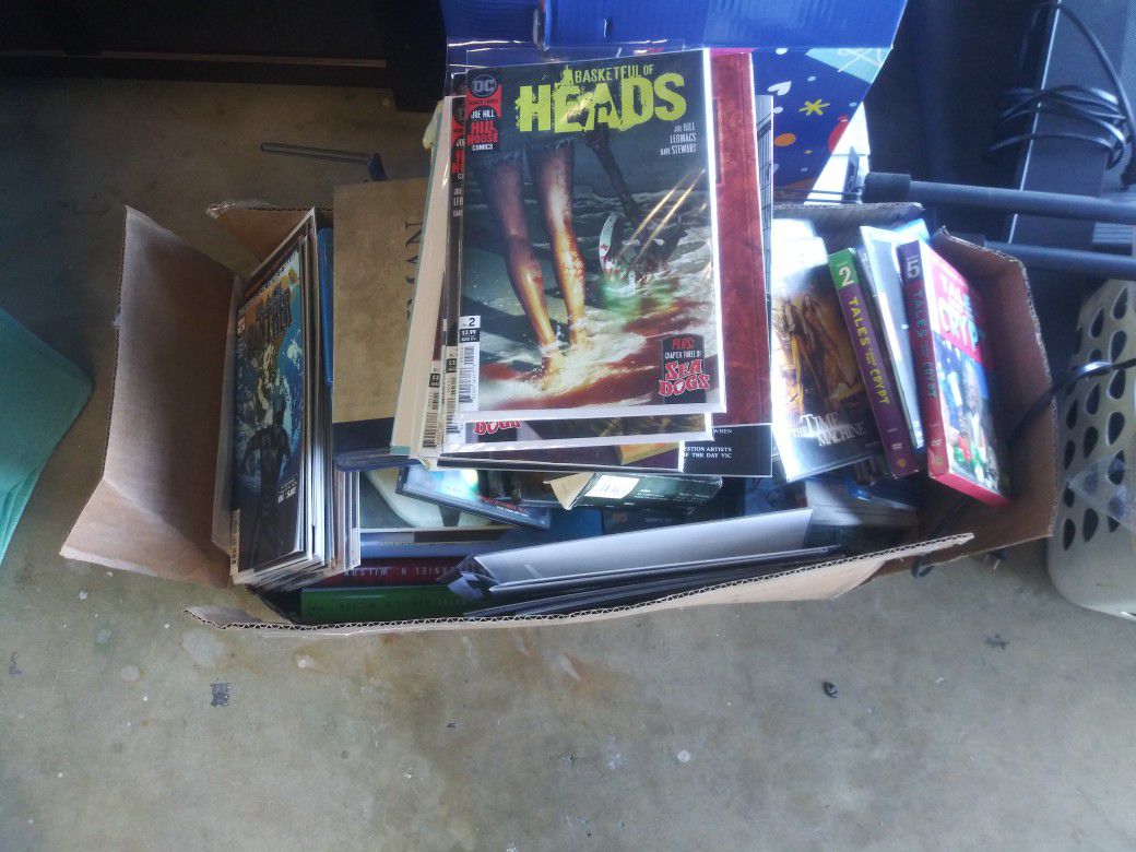 FREE BOX OF COMICS, DVDs, Books, and graphic novels.