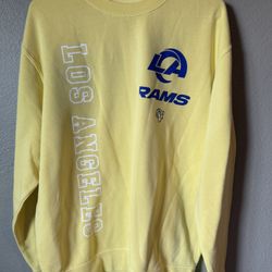 The Wild Collective Unisex Sweatshirt Los Angeles Rams Yellow Graphic 