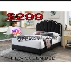 NEW QUEEN BED FRAME AND MATTRESS