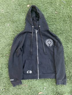 chrome zip up black