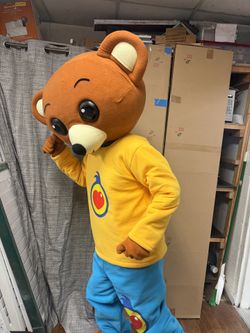 Bam-Inspired Bear Mascot Costume – Adult Full Body Cartoon Bear Outfit with Foam Head, Suit, Gloves & Shoe Covers – Lightweight Character Costume