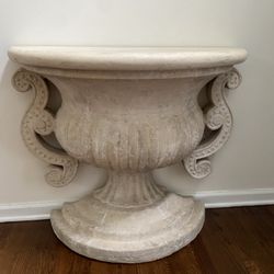 Stone Composite Half moon Console Table from FRONTGATE