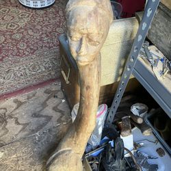 Wood Tree Carving Carved  Slavery Piece Buried By Black Negro Slave Girl 1700s