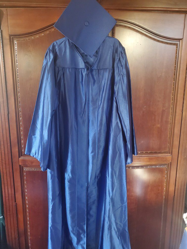 Graduation gown zipper front Blue 5'9”-5'10” 