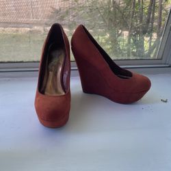 Women’s Burnt Orange Wedges 6.5
