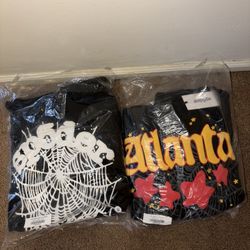 Sp5der hoodies-men’s small,black spider web hoodie & spider atlanta hoodie NEW!!
