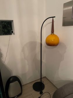 Orange Glass Dome Floor Lamp