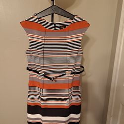 Professional Black, Orange, and Gray Dress