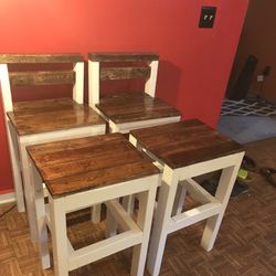 Special Walnut Stain Top Bar Stools With Or With  Backs 