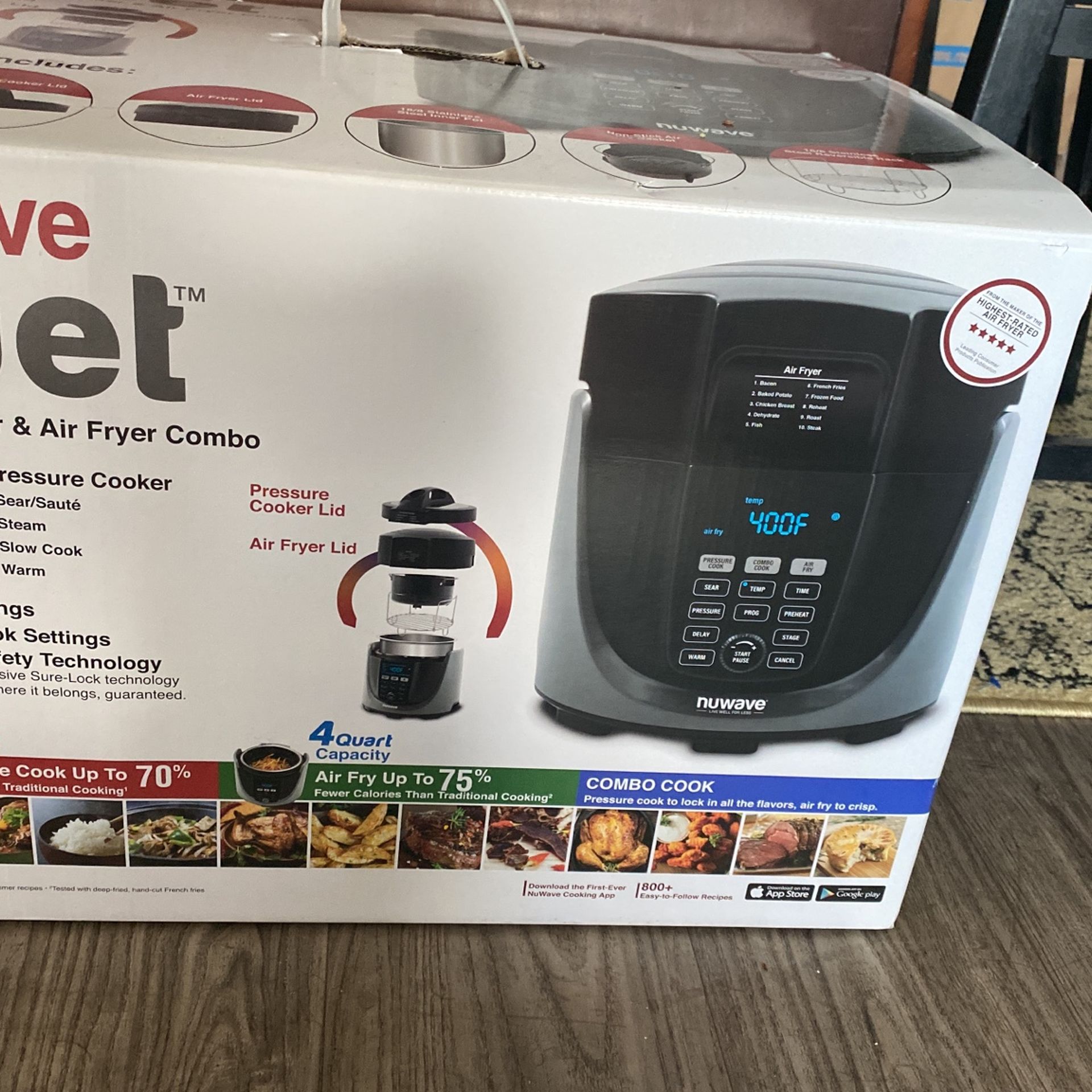 NuWave Duet Air Fryer-Pressure Cooker Combo in Gray