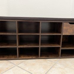 Adjustable Shelf Entryway Shoe Bench