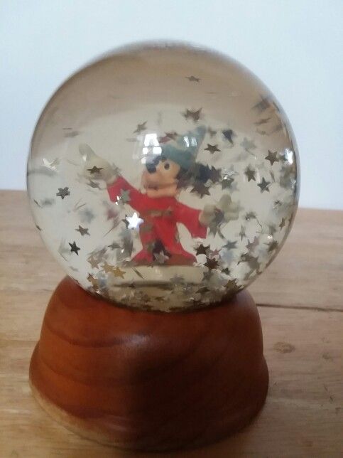 Vintage Disney Mickey Mouse Sorcerer Snow Globe