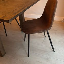 4 Brown Leather Chairs 