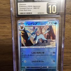 Pokemon Graded Slab CGC PRISTINE 10 Glaceon #40 Japanese POKE BALL HOLO