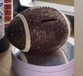Bling football coin bank