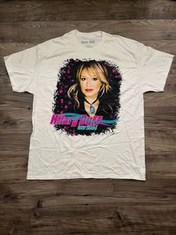 Hilary Duff Tour 2004 Retro Tee Mens XL Cream City List NWOT 2026 Tour Merch