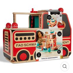 FAO Schwarz Wooden Fire Station Play Set