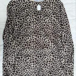 Leopard print long sleeve top(L)
