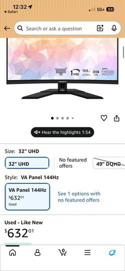 Gigabyte M32UC 32-inch curved Gaming Monitor