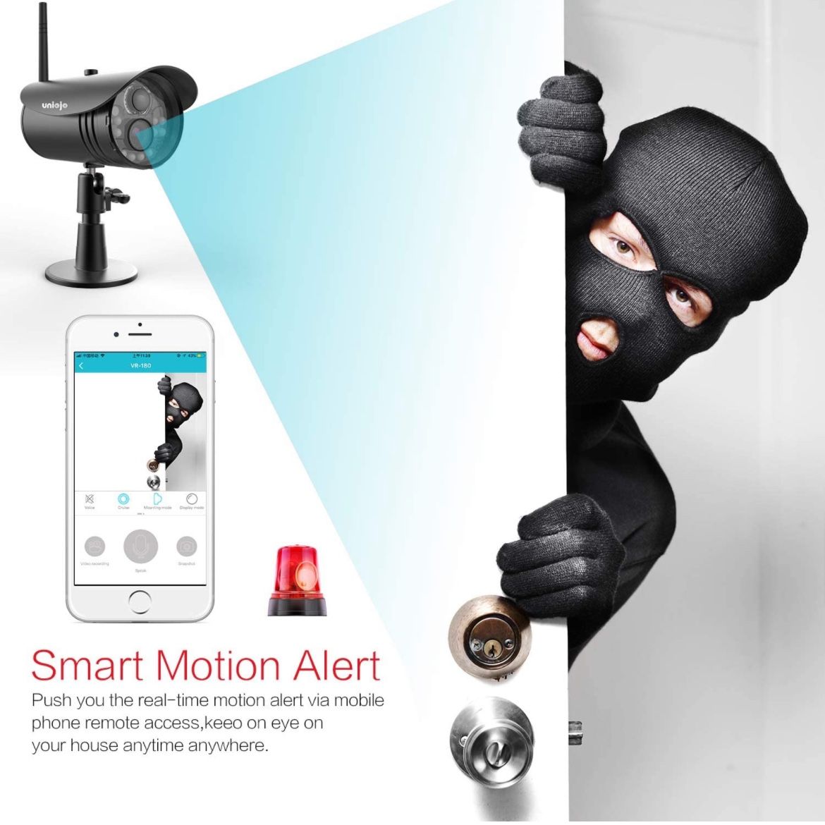 Wireless WiFi Security Camera System (4Pcs), UNIOJO 1080P NVR with