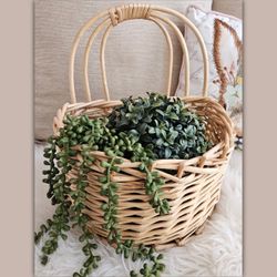 Boho Decor Natural Wicker Rainbow Wall Shelf/ Basket 🧺 ✨️🌾