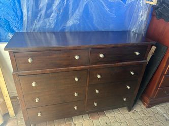 Dark Wood Dresser with 7 Drawers