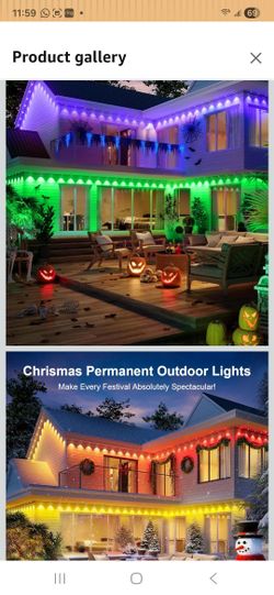 Fussion Permanent Outdoor Lights for House, 150ft RGB Halloween House Lights Outdoor with APP Remote Control, IP67 Waterproof Smart Eternity Eaves Lig